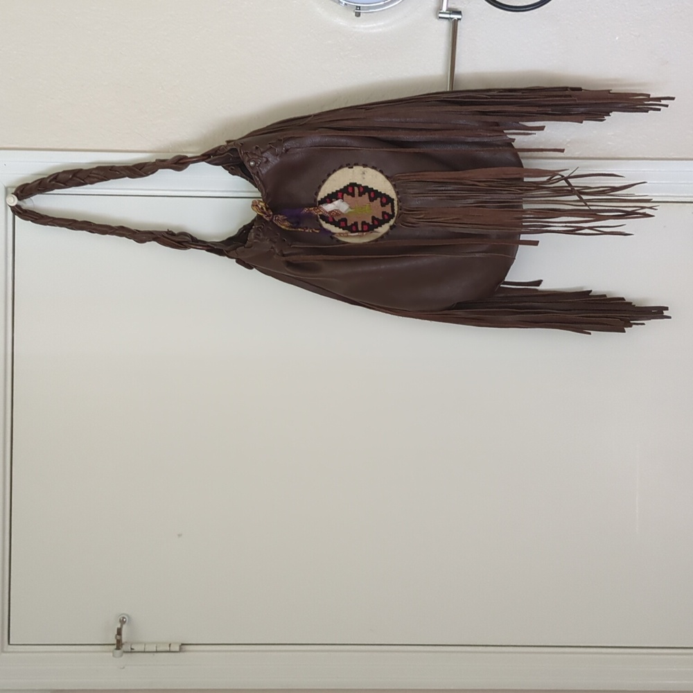 Leather Bohemian Brown Fringe Shoulder Bag